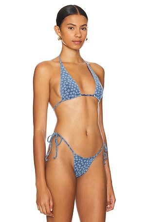 Kulani Kinis X Lexi Hidalgo Bind Tie Halter in Blue