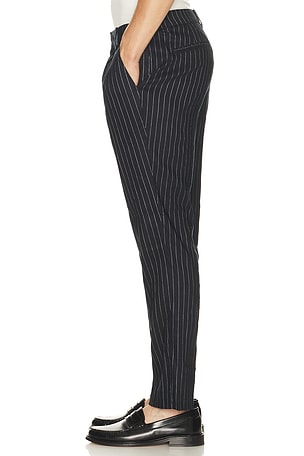 Khalhon Daisy Stripe Linen Trousers in Navy