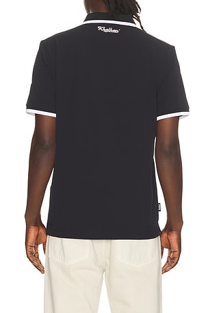 Khalhon Short Sleeve Performance Polo in Black. Size L. Also