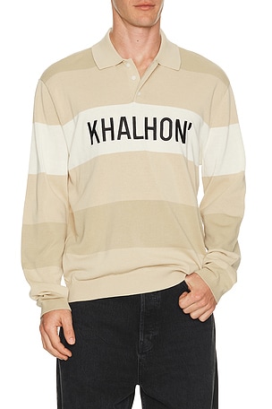 Coastal Stripe Knit Polo Jacket Khalhon