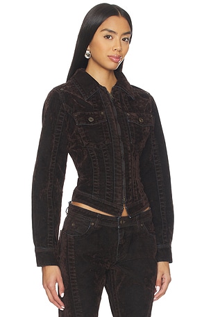 KNWLS Flock Denim Jacket in Black. Size UK 6. Also