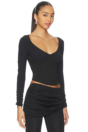 KNWLS Scythe Bustier Top in Black