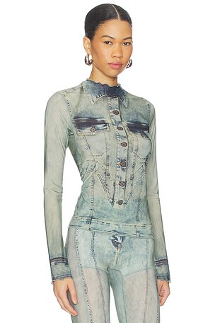 KNWLS Halcyon Top in Blue. Size XS. Also