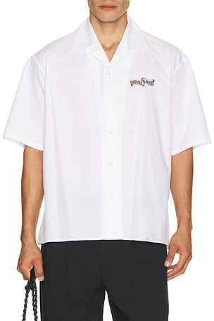 Kenzo Jumping Tiger Hawaiian Short Sleeve Shirt in White