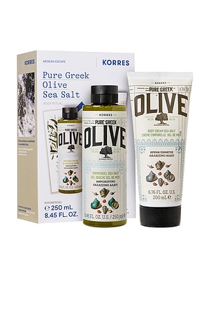 Olive Oil Sea Salt Shower Gel & Body Milk Set Korres