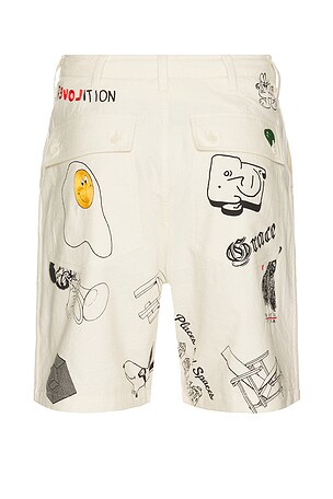 Kardo x Monitaly Tattoo Shorts in Cream