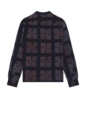 Kardo Chintan Block Print Boxy Fit Long Sleeve Shirt in Black. Size S. Also