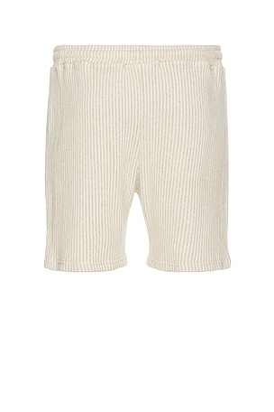 KROST Striped Knit Shorts in Beige. Size XL/1X. Also
