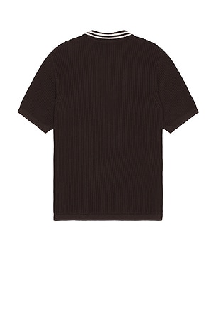 KROST English Rib Short Sleeve Polo in Brown