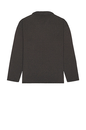 KROST Mini Jacquard Zip Polo in Brown. Size XL/1X. Also