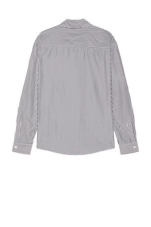 KROST Embroidered Striped Shirt in Black