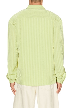 KROST Jordan Striped Wrinkle Shirt in Green