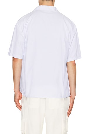 KROST Cotton Stripe Bowling Shirt in Blue. Size M. Also
