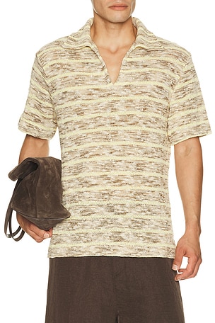 Multi-Color Striped Knit Polo KROST