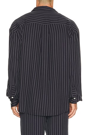 KROST Long Pinstripe Shirt in Navy