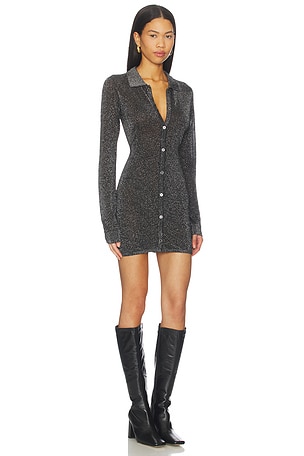 Ksubi Devin Shirt Dress in Metallic Silver