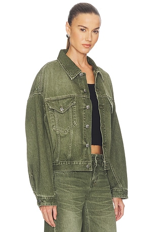 Ksubi Relaxed Trucker Jacket in Green