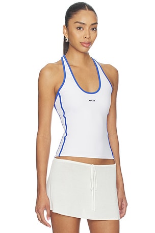 Ksubi Sott Idol Racer Tank Top in White,Royal
