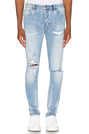 Ksubi Chitch Punk Blue Thrashed Jean in Denim | REVOLVE