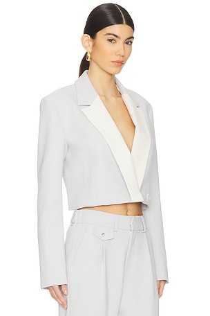 Kimberly Taylor Cara Cropped Blazer in Light Grey