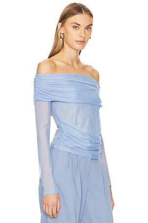 Kimberly Taylor Sunset Mesh Top in Blue