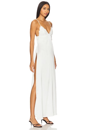 KAT THE LABEL Dylan Maxi Slip in White