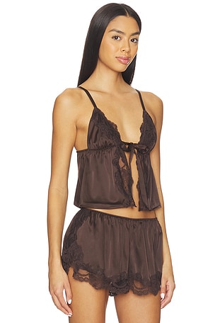 KAT THE LABEL Madeline Camisole Top in Brown