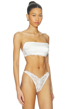 KAT THE LABEL Sasha Bandeau Bra in White. Size XS. Also