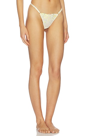 KAT THE LABEL Amelia Thong in Yellow