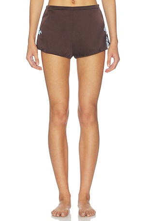 KAT THE LABEL Jean Short in Brown