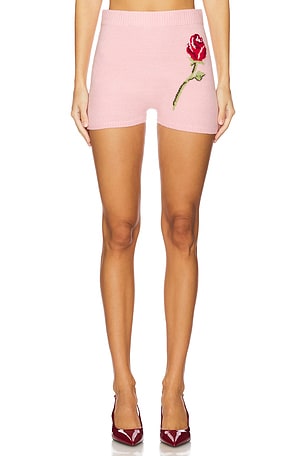 X Revolve Nisha Rose Embroidered Knit Shorts Kitri