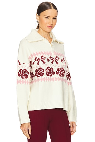 Kitri Uma Quarter Zip Sweater in Ivory