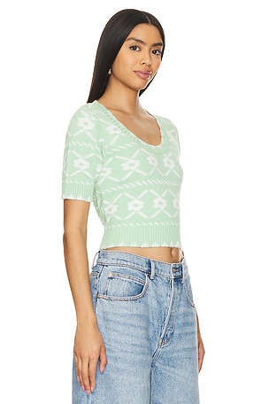 Kitri Dora Knit Top in Green