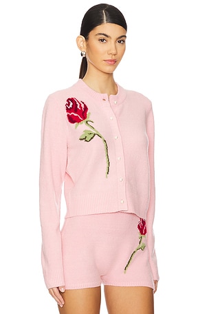 Kitri Ginnie Rose Embroidered Cardigan in Pink