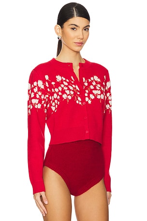 Kitri Ginnie Floral Cardigan in Red