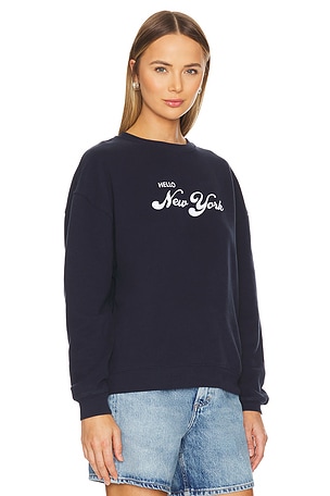 Kule The Oversized Hello New York Sweatshirt in Navy