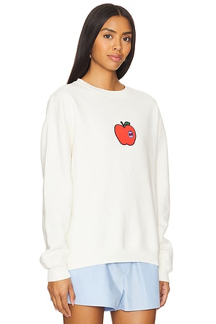 Kule The Oversized Big Apple Sweatshirt in Cream