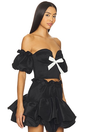 KIKA VARGAS Benazir Top in Black. Size 8. Also