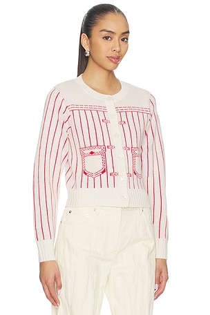 Kenzo GILET TROMPE L'OEIL en Ivoire,Rouge