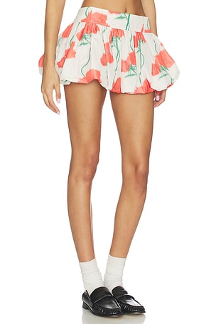 Kenzo Archive Rose Balloon Skirt in Ivory,Orange