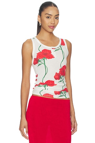 Kenzo Archive Rose Tank Top in White