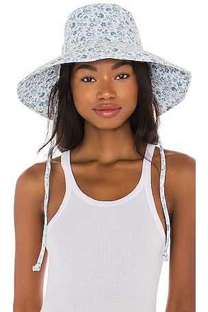 Lack of Color Holiday Bucket Hat in Blue & Ivory Floral