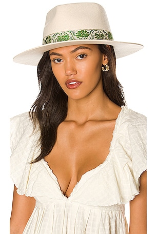 Ivy Beverly Hat in White & Ivory Lack of Color Lack of Color Ivy Beverly Hat Green Vintage Trim Ivory IVY  main image 2