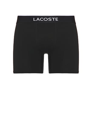Lacoste 3-Pack Boxer Briefs in Black, Pitch Chine, & Silver. Size M. Also