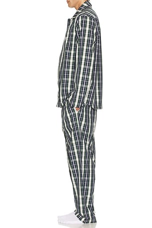 Lacoste Plaid Poplin Pajama Set in Blue. Size XXL/2X. Also