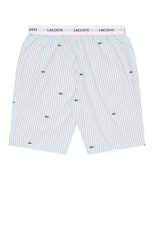 Lacoste Straight Fit Printed Cotton Pajama Shorts in Blue. Size XXL/2X. Also