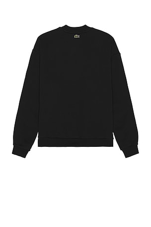 Lacoste Loose Fit Crew Neck Sweatshirt in Black