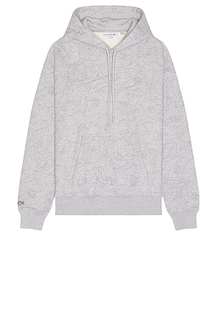 Lacoste Flower Hoodie in Light Grey