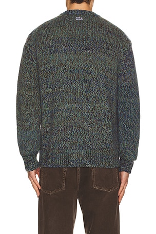 Lacoste Classic Fit Intarsia Knit Sweater in Blue