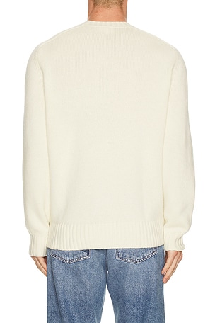 Lacoste Logo Pullover Sweater in Cream. Size 6. Also